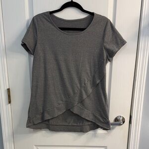 Bottom Ruffle Hi-Low Gray Women's Top